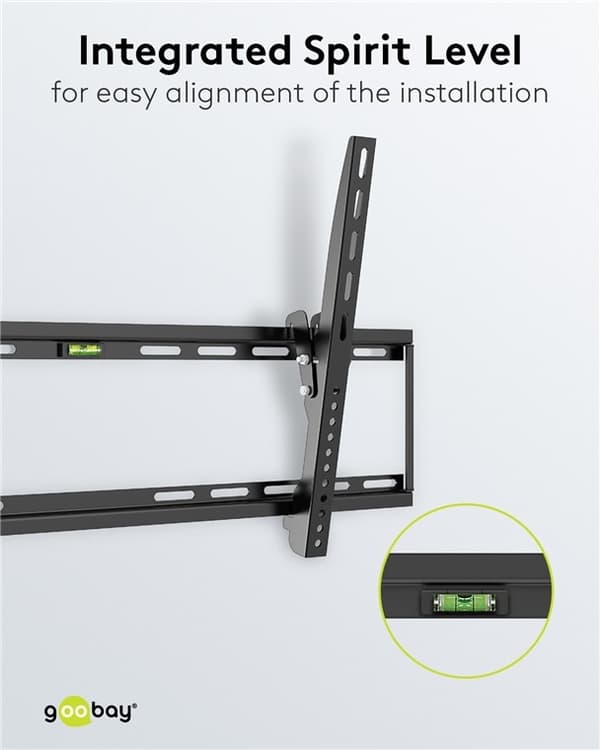 Goobay TV-väggfäste Basic TILT (XL) för TV-apparater från 43 till 100 tum (109-254 cm), vippbar upp till 75 kg
