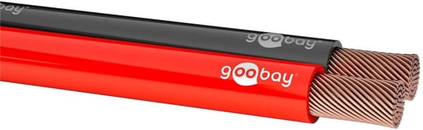 Goobay Højttalerkabel rød;sort CCA 10 m rulle, tværsnit 2 x 0,75 mm²