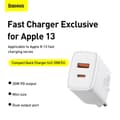 Miniatyrbillede 7 af 11: Baseus CCXJ-B02 Travel Charger USB-C 20W