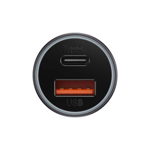 INCARCATOR auto Baseus Golden Contactor Max, Quick Charge 60W, 1 x USB 5V/3A, 1 x USB Type-C, gri "CGJM000113" (timbru verde 0.8 lei) - 6932172608002