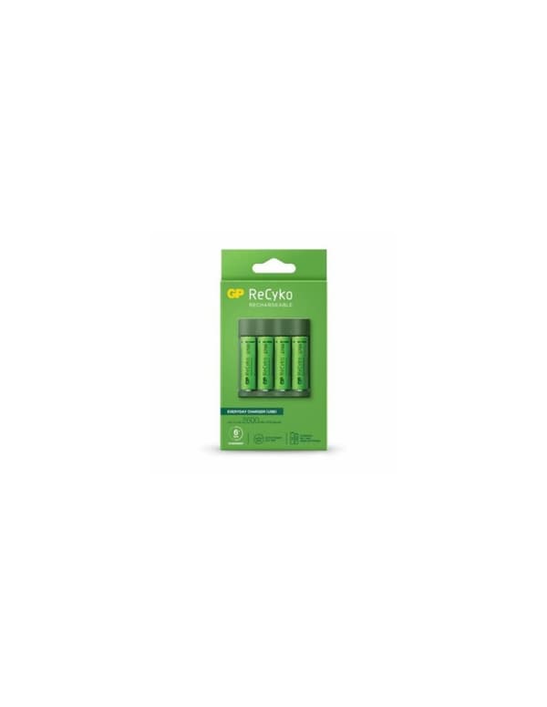 GP Battery Charger B421 with 4x AAA Rechargable batteries, 2100 mAh, 1.2V, Green EU Grøn