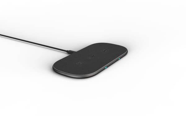 Wireless Dual Charging Pad RAPOO XC260, Qi, 7.5W/10W, Black Svart