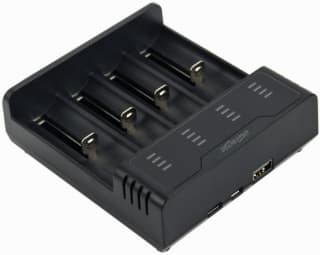 Bateriju lādētājs Gembird USB 4-slot Ni-MH + Li-ion Fast Battery Charger Black Svart