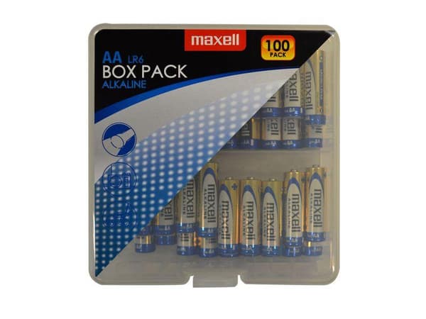MAXELL Alkaline batteries LR6 AA 10x10 / 100 pcs packs in PVC box
