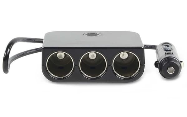 NEDIS univerzální DC/DC napájecí adaptér/ auto adaptér/ 180 W/ 4.0 A/ 3x 12 V DC zásuvka/ USB/ černý Sort