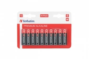 BATERIE VERBATIM  AA (R6), 1.5V alcalina, 10 buc., "49875" (timbru verde 0.8 lei)