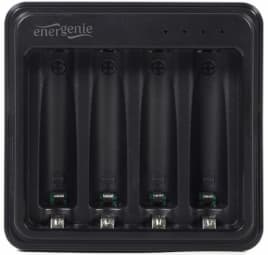 Bateriju lādētājs Gembird USB 4-slot for AA/ AAA Black Sort