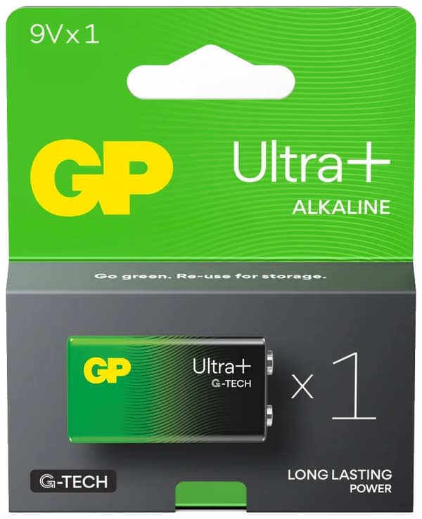 Baterie GP Batteries, Ultra+ Alcalina (6LF22) 9V alcalina, blister 1 buc. "GP1604AUP-5UE1" "GPPVA9VUP009" (timbru verde 0.08 lei)
