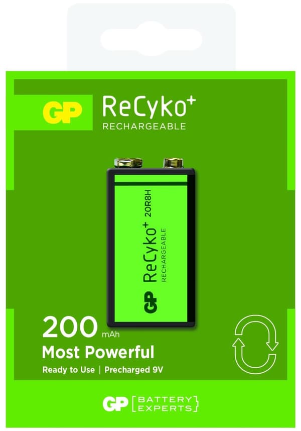 Rechargeable Battery GP R22 8.4V 200mAh RECYKO 20R8HN-GB1 NiMH 1 pc. pack GP
