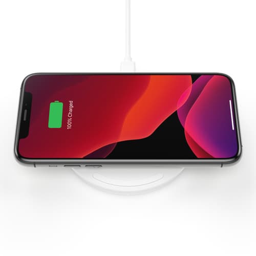 10W WIRELESS CHARGING PAD/MICROUSBCABLE W/POWER SUPP WHITE