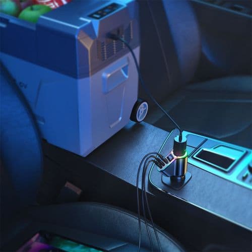 Joyroom Car Charger 4-in-1, Bluetooth Fm Transmitter C+C+U+Cigarette, PD 150W, Black (JR-CL21)