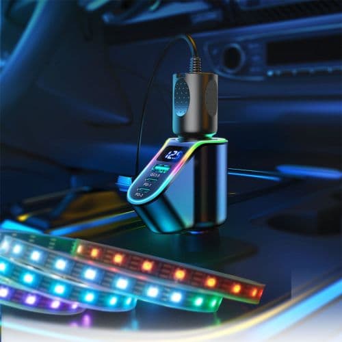 Joyroom Car Charger 4-in-1, Bluetooth Fm Transmitter C+C+U+Cigarette, PD 150W, Black (JR-CL21)