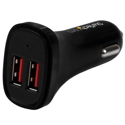 BLACK DUAL USB CAR CHARGER Sort