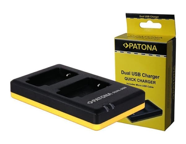 PATONA nabíječka Foto Dual Quick Nikon EN-EL20  USB Svart, Gul