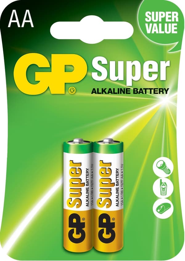 GP Alkaline battery SUPER LR-6 AA /2 pcs./ 1.5V