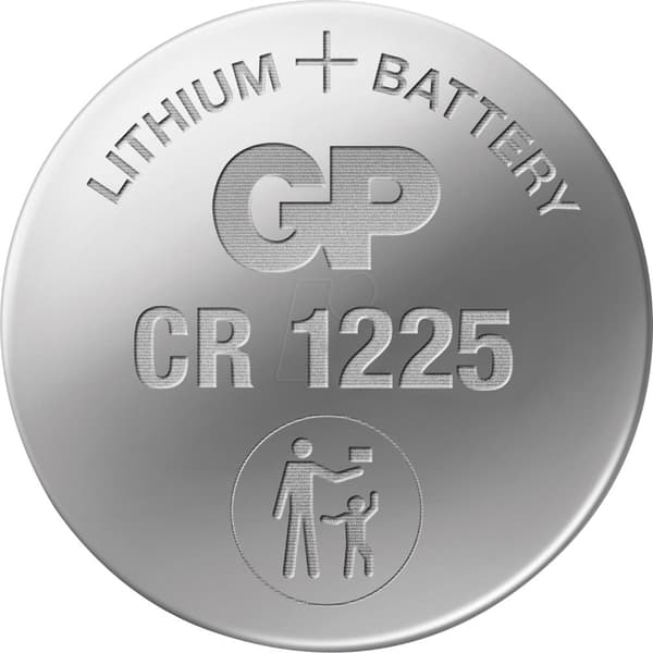 Lithium Button Battery GP CR1225 3V  1 pcs in blister /price for 1 battery/