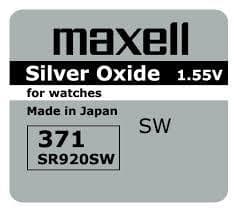 Button Battery Silver MAXELL SR-920 SW /370/371/AG6  1.55V