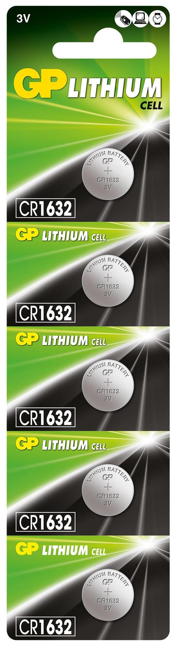 Battery lithium CR1632 3V  GP BATTERIES, 5 pcs in blister /price is for 1 pc/