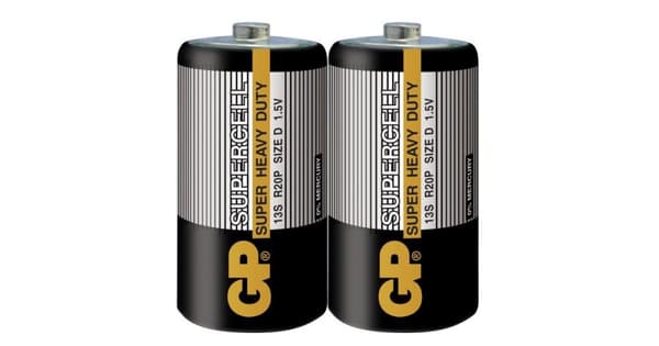Zinc carbon battery GP  R20 13S-S2 SUPERCELL  2 pcs.  1.5V