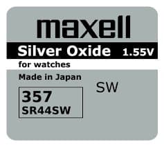 Button Battery Silver MAXELL SR44 SW /357/ 1.55V