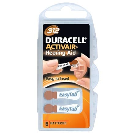 Zink Air battery DURACELL ZA312 1pc button for Hearing aids