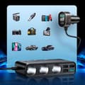 Miniatyrbillede 8 af 9: Joyroom Car Charger 9-in-1, (C+U+U+U+U+U+ 3 cigarette lighter socket) 154W, Black (JR-CL06)