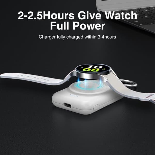 Laddare med powerbank 1800mAh till Samsung Galaxy Watch - Vit