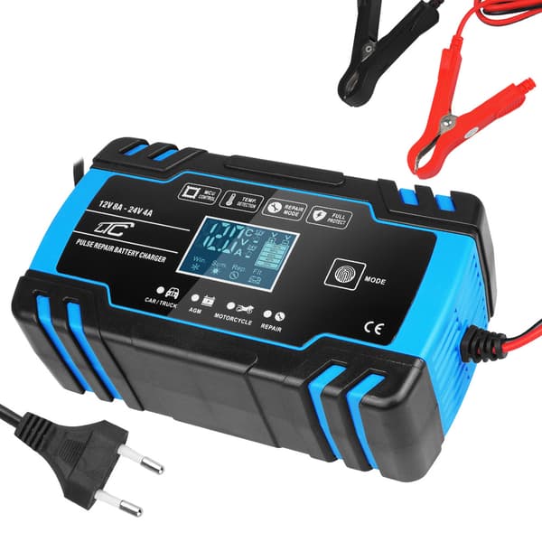 Akkulaturi LTC 12V 8A - 24V 4A autoon, veneeseen tai moottoripyörään