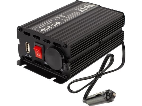 VOLT DC/DC 24/12V DC 200 OMVANDLARE UTTAG + USB