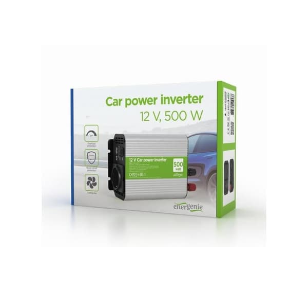 Power inverter bil 12v 500w/eg-pwc500-01, Gembird
