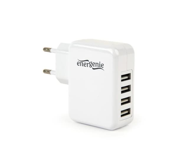 Lader usb universal hvit/4port eg-u4ac-02, Gembird Hvit