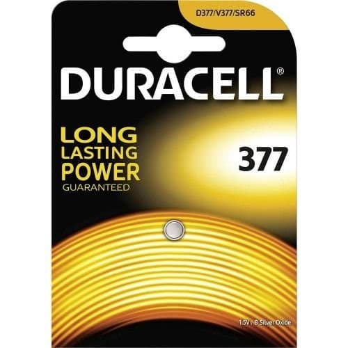 Duracell D377 / AG4 / SR626SW / LR626 Silver Oxide 1.5V Watch Battery