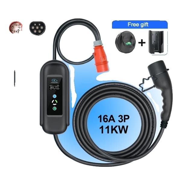 EV Oplader, 11KW Effektudgang, Tuya APP Kontrol, 16A 3P 11KW 10M
