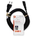 Miniatyrbilde 4 av 4: Nedis Strømkabel | Euro Hann | IEC-320-C7 | Rett | Rett | Nikkel belagt | 5.00 m | Flatt | PVC | Sort | Label
