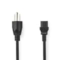 Pikkukuva 2 / 4: Nedis Sähköjohto | USA Uros | IEC-320-C13 | Suora | Suora | Niklattu | 2.00 m | Pyöreä | PVC | Musta | Label