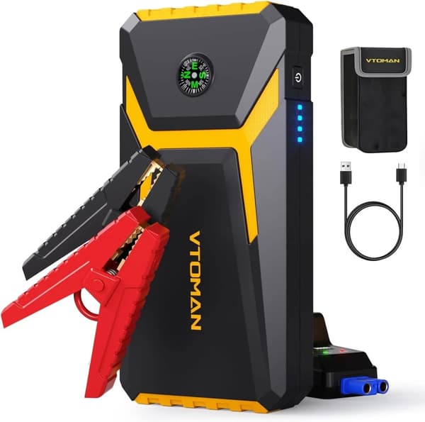 Bilstartkabler, 2000A Power Bank, Auto Nødhjælpsforstærker, V6 Pro-YE