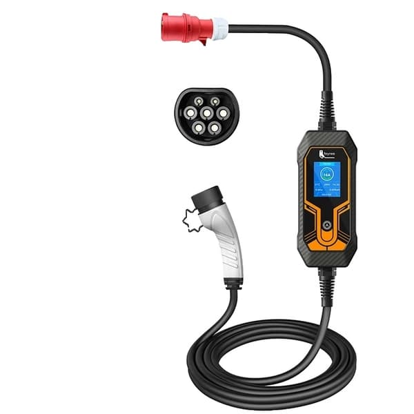 Elektrisk køretøj oplader, bærbar og Type 2 EVSE, CEE-stik, 11KW 16A 3 Fase, TYPE2