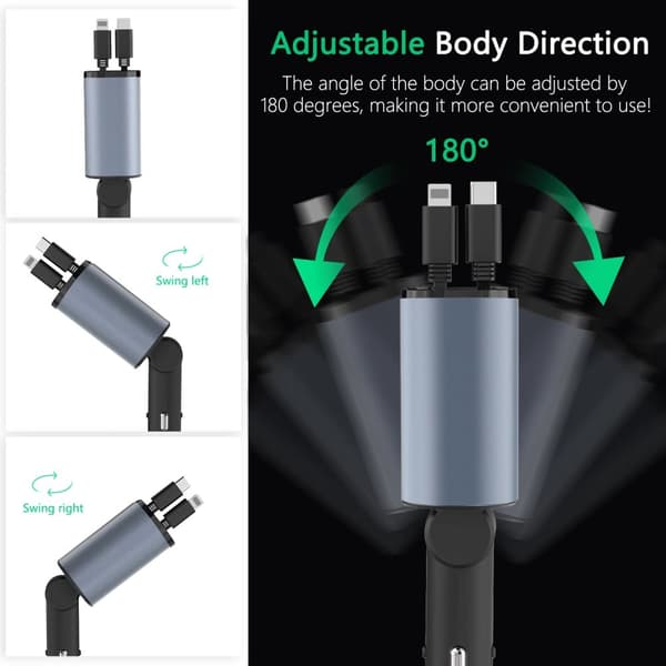 Billader - Lader for Bilen - iPhone/Samsung - USB-C
