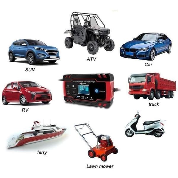 3T6B Smart pekskärm bilbatteriladdare 12V/4A 24V LCD-skärm med flera skyddsskydd