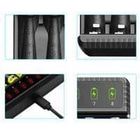Intelligent 8-fack uppladdningsbar Nickel-Hydrogen AA/AAA batteriladdare