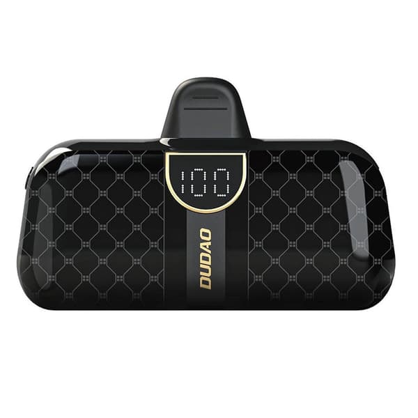 Powerbank 5000 mAh med lynkobling - Svart