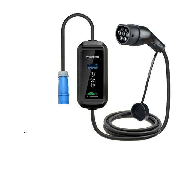 Kannettava 7KW Type 2 EV -laturi, säädettävä virta 32A, 5 metrin pituus,Tyyppi 2 7KW