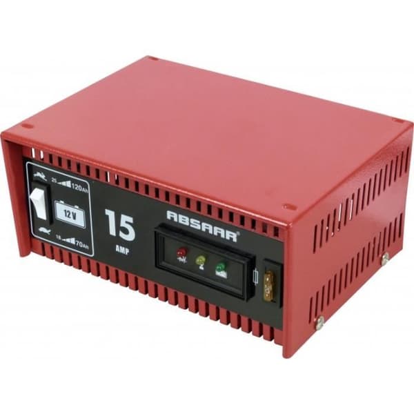 Absaar Batteriladdare 12 Volt 18-120 Ah 15 Amp röd