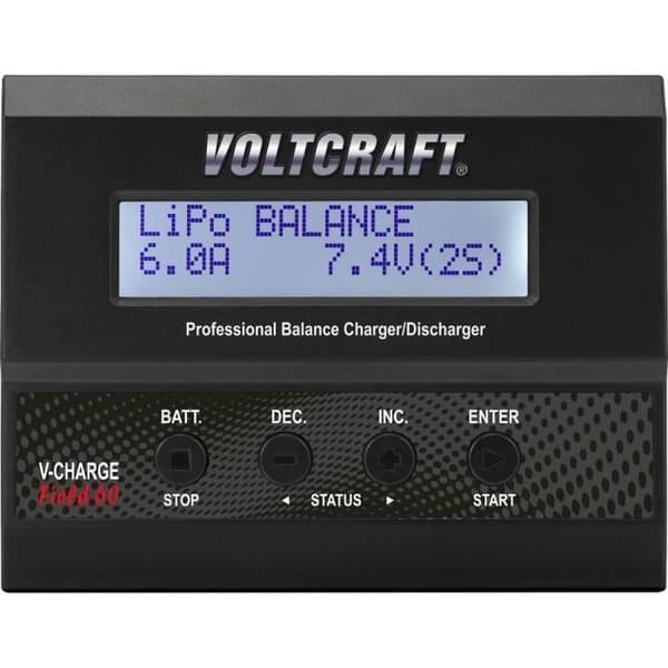 Multifunktionsmodellladdare 12 V 6 A VOLTCRAFT V-Charge 60 DC Li-polymer, Li-ion, LiFePO, LiHV, NiCd, NiMH, bly