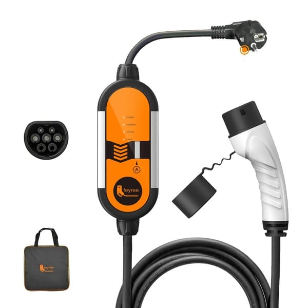 Bærbar EV-lader, Justerbar Strøm 8-16A, IP65 Vandtæt,Type2 16A 3,5KW