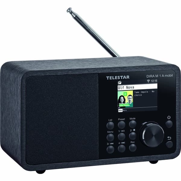 TELESTAR DIRA M 1 A Mobil EWF Batteridrevet mono-multifunktionsradio DAB+ / FM / Internet / Bluetooth Sort