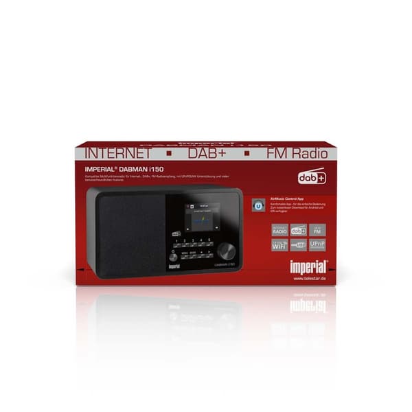 imperial DABMAN i150 Kompakt hybridradio til internet / DAB+ / FM Sort