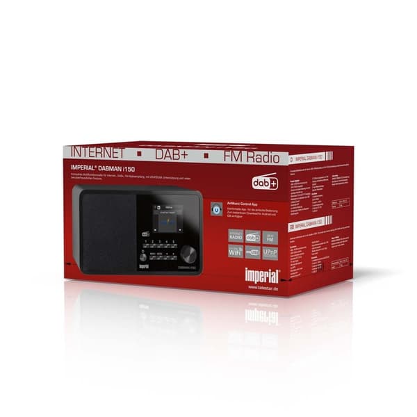 imperial DABMAN i150 Kompakt hybridradio til internet / DAB+ / FM Sort