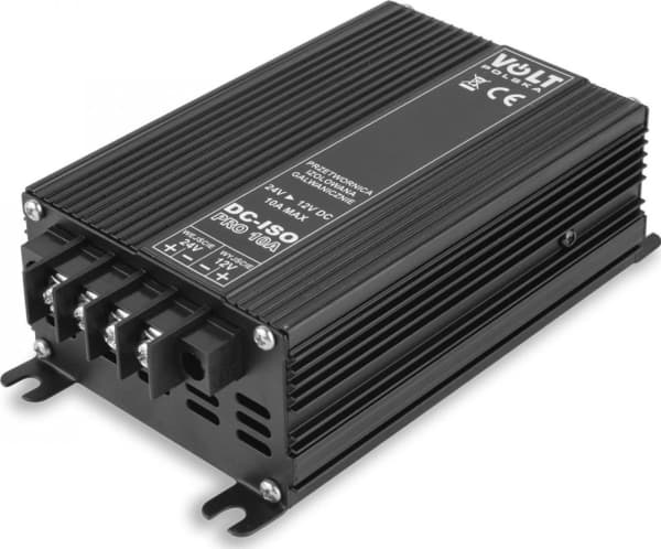 Volt omformer DC-ISO-PRO omformer 10A 24/12V STYRINGSFRI + ISOLERT