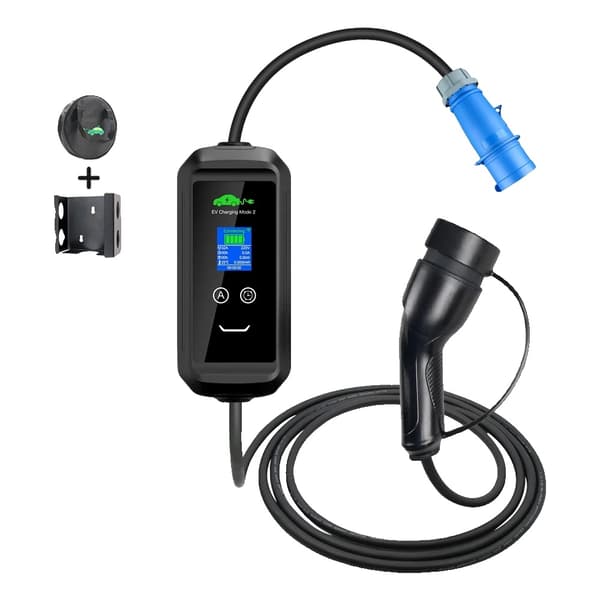 Bærbar EV-lader, justerbar strøm 6A-32A, IP67 vejrbestandigt design,APP-7,2KW, TYPE2